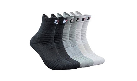 3 Packs Men's Cotton Sports Athletic Compression Socks Mid-Crew Socks