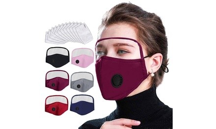 Reusable outdoor protective breathing valve mask with goggles