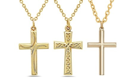 14K Gold Cross Pendant Necklaces by MORICCI