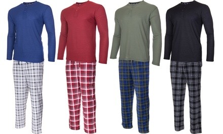 Isotoner Men's Thermal Knit Top & Super Soft Flannel Bottom Pajama Set (2-Piece)