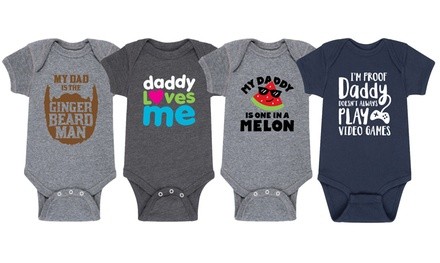 Daddy Themed 100% Cotton Short-Sleeve Infant Bodysuits