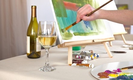 Canvas, Wine Glass, or Plate Painting Party for Up to 8 or 16 Guests from The Tipsy Sommelier (Up to 40% Off)