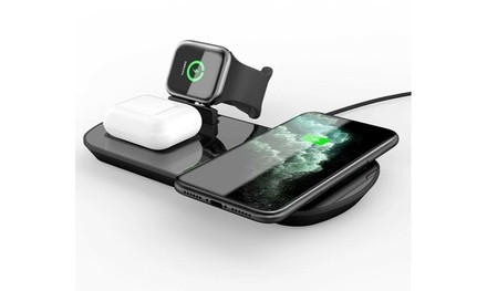 3 In 1 Qi Wireless Charger Dock W/ QC3 for Apple Watch - iPhone - Airpods  