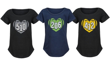 Instant Message: Kids' Football Heart Area Code Tee