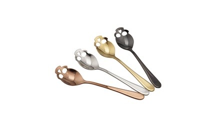 4 Pcs Halloween Skull Stainless Steel Coffee Drink Mixing Spoon