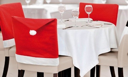 4-Pack Santa Hat Chair Covers For Christmas