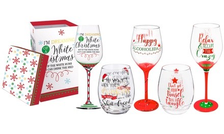 Holiday Expressive Wine Glasses (1-Pack)