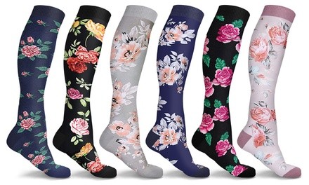 DCF Floral Compression Socks (3-Pairs or 6-Pairs)