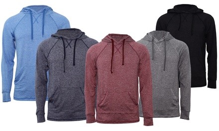 LeeHanTon Men's Marled Raglan Lightweight Hooded Pullover (S-2XL)