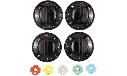 Range Kleen 4 Piece Black Electric Range Replacement Knobs  8114