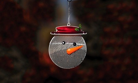 Festive Glass and Mesh Birdfeeder