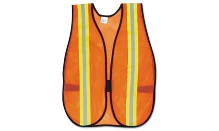 Crews V201R Orange Safety Vest  2&apos;&apos; Reflective Strip