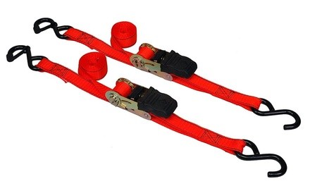  6' Padded Ratchet Tie Down with Hooks - 2 Piece