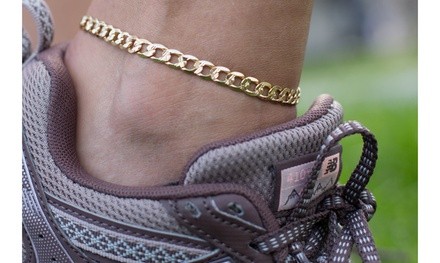 18k Gold Plated Curb Chain Anklet