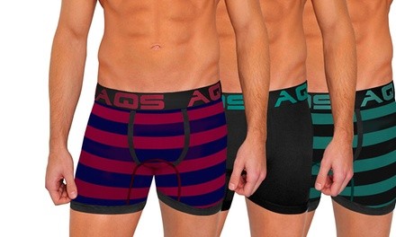 AQS Men's Printed Long Trunks (3-Pack)