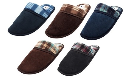 Norty Men's Slip-On Indoor Outdoor Scuff Slippers