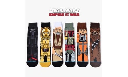 6Pairs Star Wars Cartoon Cotton Sock Casual Long Male Socks for Adult 