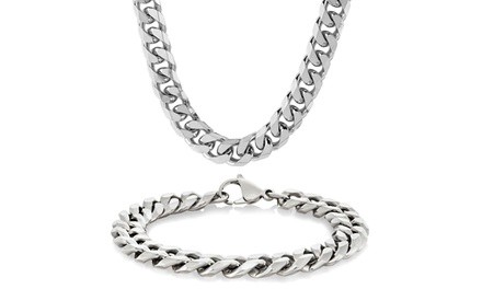 Stainless Steel Chunky Curb Chain Box Set (2-Piece)