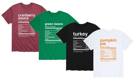 Instant Message: Men's Funny Thanksgiving Nutrition Label Shirt (XS-3XL)