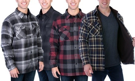 Maxxsel Men's Button Down Flannel Shirt with Fleece Lining (S-3XL)