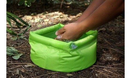  Inflatable Camping Sink with 5L Capacity, Green