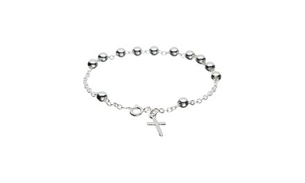 Italian-Made Sterling Silver Rosary Bracelet