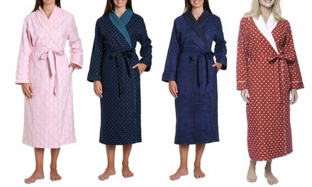 Noble Mount Women's Flannel Fleece-Lined Robe