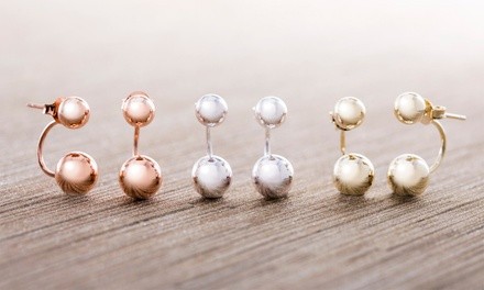 Nina & Grace Front-to-Back Sterling Silver High Polish Ball Earrings