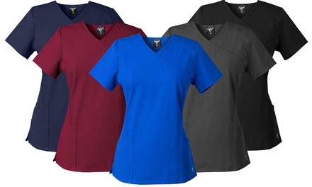 MaterialGirl Women's Medical Scrub Top. Plus Sizes Available 