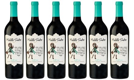 Vintage Wine Estates Middle Sister Wild One Malbec (6-Pack). Shipping Included.