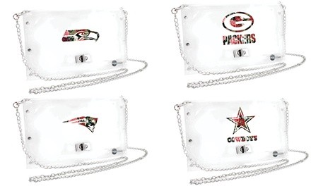 Little Earth NFL Clear Stadium-Approved Floral Envelope Purse