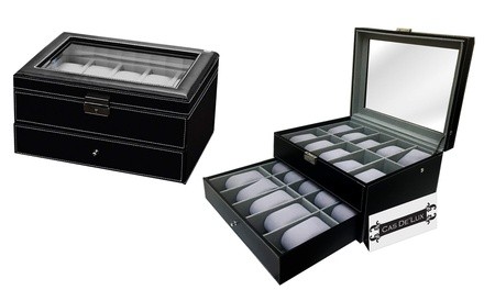 2-Tier Watch Organizer Box with 20 Pillow Slots