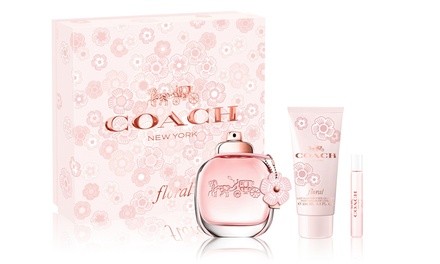 Coach New York Floral Eau de Parfum, Lotion, and Rollerball Set for Women