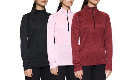 Women's Dry-Fit Quarter-Zip Pullover (3-Pack). Plus Sizes Available.