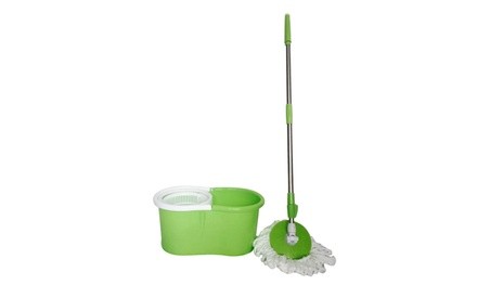  360-Degree Rotary Head Ultra Slim Microfiber Mop Green