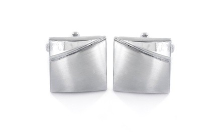 Stainless Steel Men's Modern Square Cuff Links