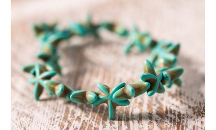 Handmade Boho Beach Style Turquoise  Starfish Bracelet 