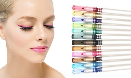 Vivid Multicolor Precise Pencil Eyeliners (12-Pack)