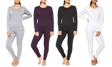 Women's Fleece-Lined Thermal Underwear Set (4-Piece)