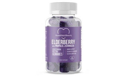 SweetHeartBeauty Elderberry Gummies with Propolis and Echinacea Dietary Supplement (1- or 2-Pack)