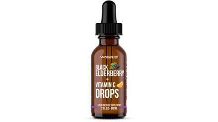 VitaPatch Black Elderberry and Vitamin C Dietary Supplement Drops (1- or 2- Pack)