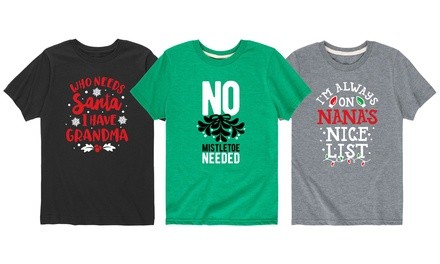 Instant Message: Grandma's Christmas Nice List Kids Tees