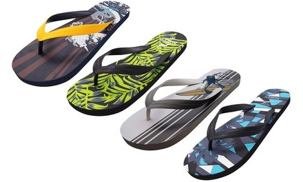 Norty Men's Graphic Print Flip Flop Sandal