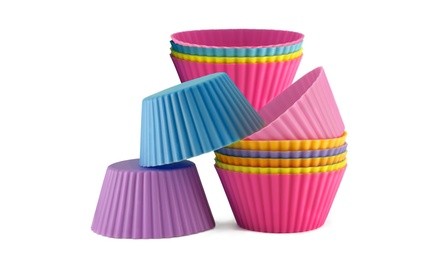 Bright Colored Silicone Cupcake Liners / Baking Cups- 12 Pack, 6 colors