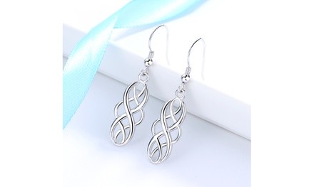 Sterling Silver Open Celtic-Design Drop Earrings