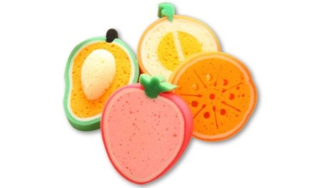 Fruit Shaped Scouring Kitchen Sponge Set (4-Piece)