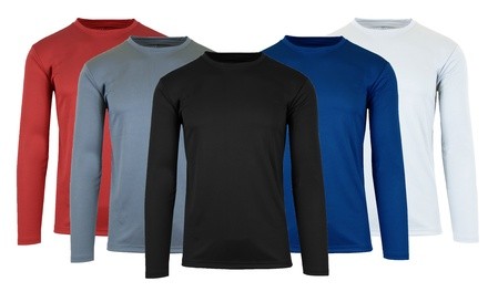 3-Pack Galaxy by Harvic Men's Long-Sleeve Moisture-Wicking Active Tee (S-2XL)