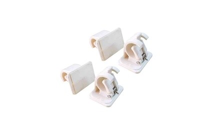 Self Adhesive Hooks Curtain Rod Bracket Pole Drapery Hook Holders Curtains 4PCS