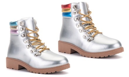 Olivia Miller Kids Shine On Combat Boots
