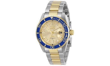 Invicta Women's 30482 Pro Diver Quartz 3 Hand Gold Dial Watch